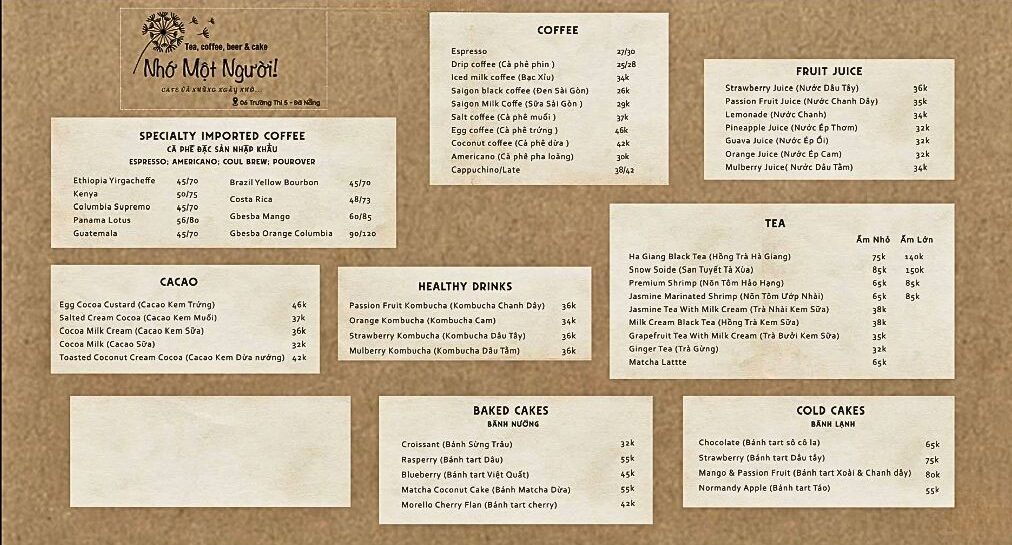 Tiệm Cà Phê Nhớ Một Người