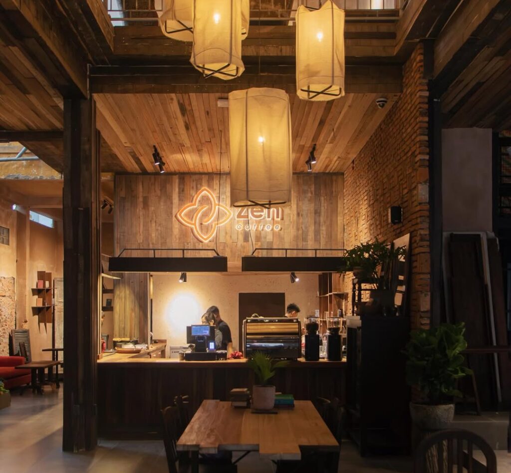 Không gian ấm cúng bên trong Zen Coffee