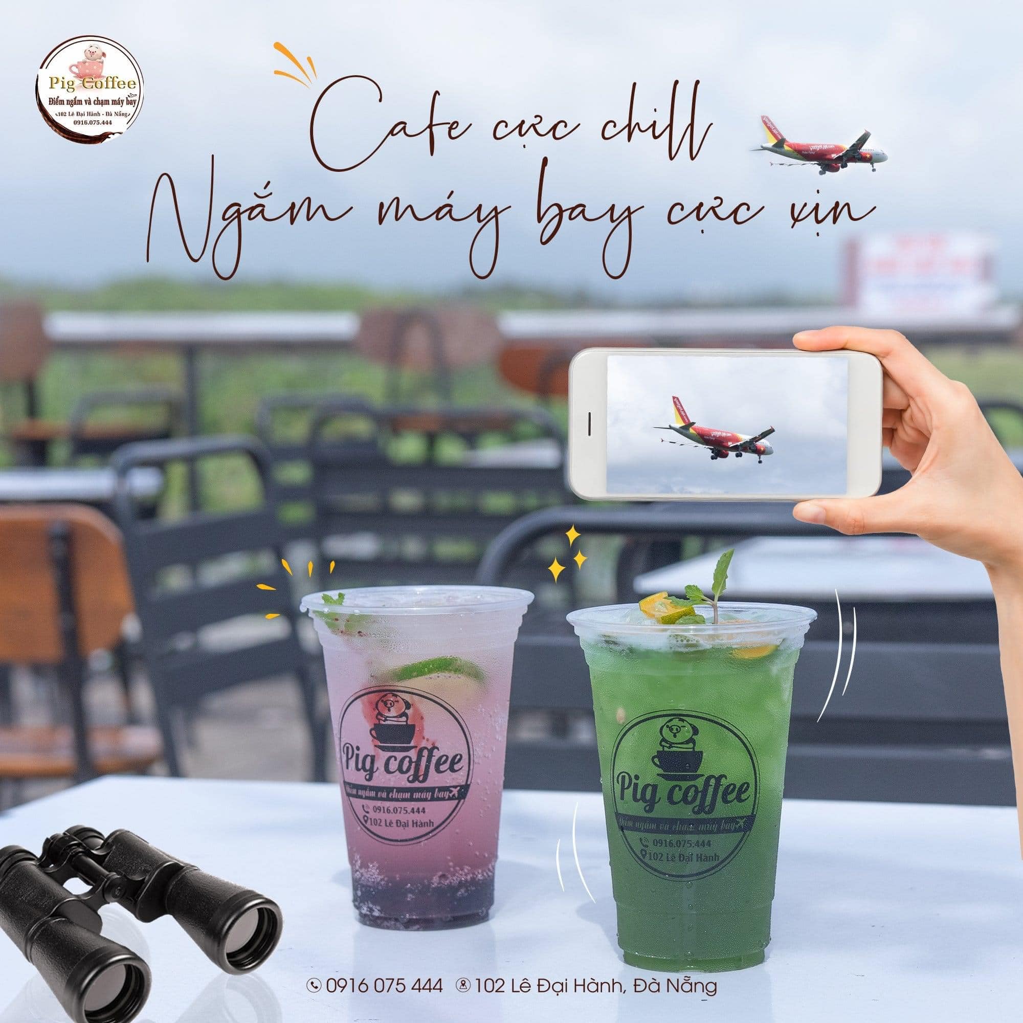 Cà phê ngắm máy bay - Pig Coffee