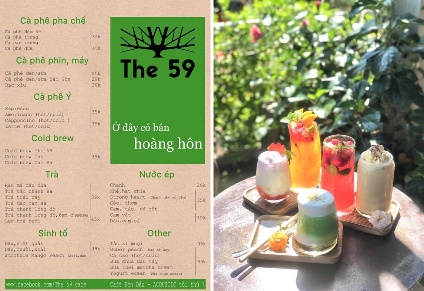menu - the 59 cafe